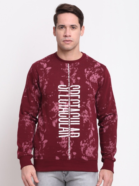 

VENITIAN Men Maroon Printed Sweatshirt