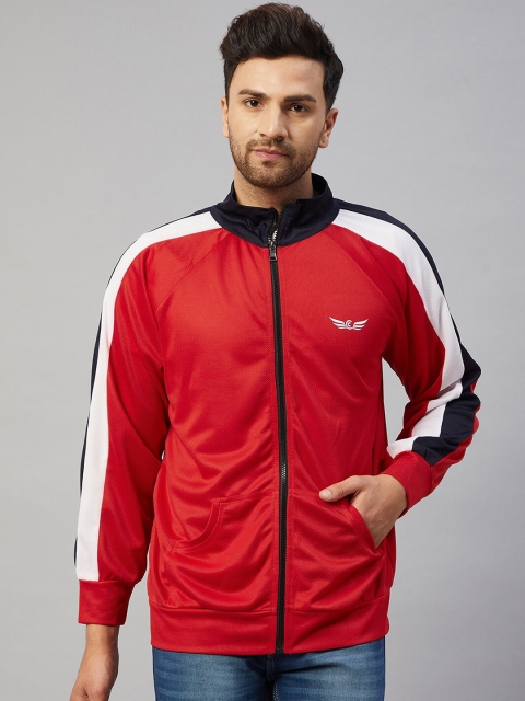 

CHROME & CORAL Men Red Lightweight Training or Gym Sporty Jacket