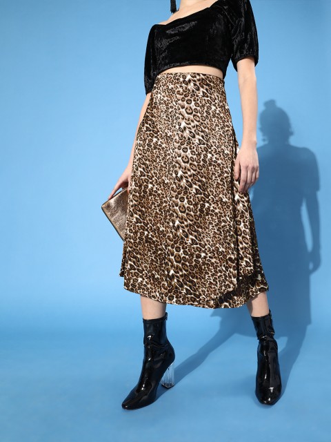 

Cation Women Beige Animal Printed Skirt