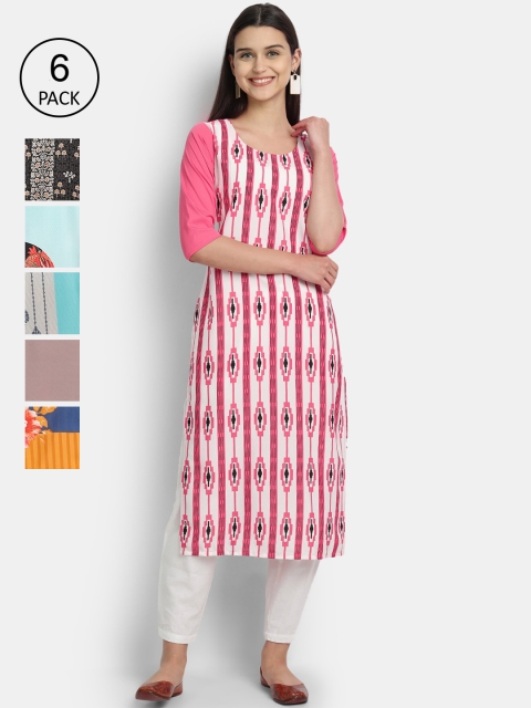 

7Threads Women Multicoloured Printed Crepe Kurta, Multi
