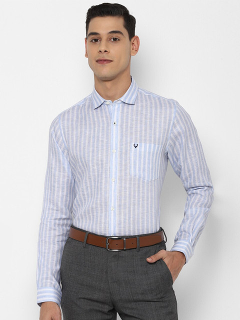 

Allen Solly Men Blue Slim Fit Striped Formal Shirt
