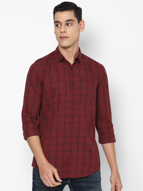 

Allen Solly Sport Men Maroon Tartan Checks Checked Pure Cotton Casual Shirt