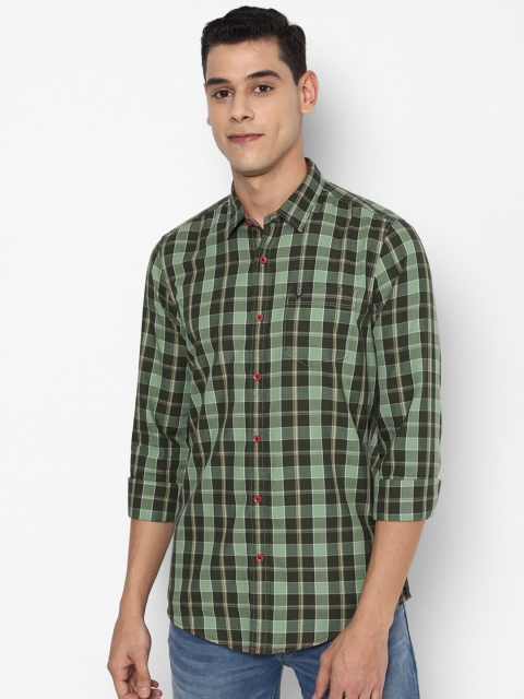 

Allen Solly Sport Men Olive Green Tartan Checks Checked Casual Shirt