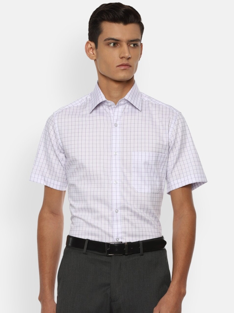 

Louis Philippe Men White Grid Tattersall Checks Checked Formal Shirt