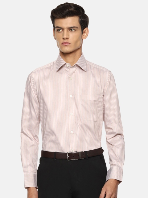 

Louis Philippe Men Beige Grid Tattersall Checks Striped Formal Shirt