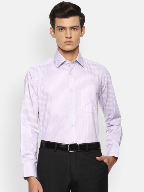 

Louis Philippe Men Purple Opaque Striped Formal Shirt
