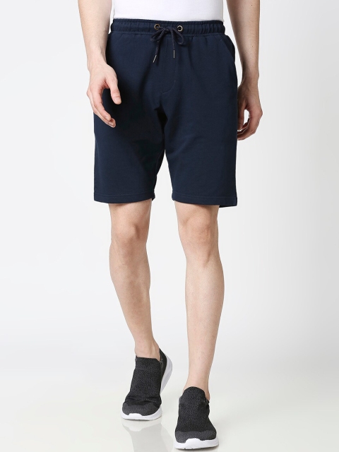 

Bewakoof Men Navy Blue Solid Shorts
