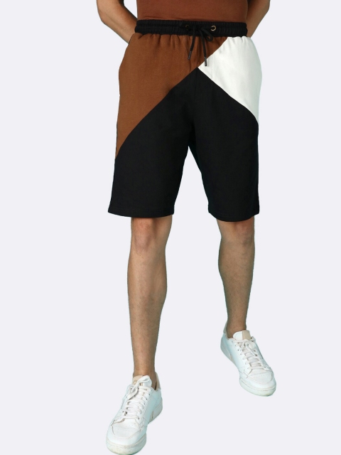 

Bewakoof Men Black Colourblocked Sports Shorts
