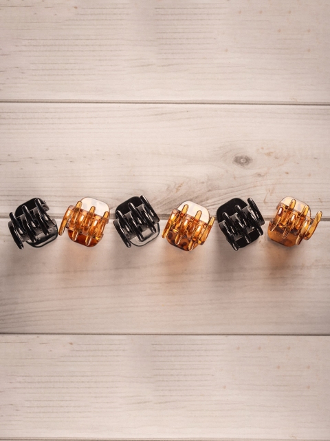 

Lilly & sparkle Women Black & Brown Set of 6 Claw Clip
