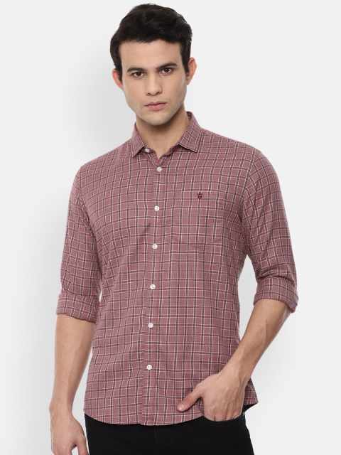 

Louis Philippe Jeans Men Maroon Slim Fit Checked Cotton Casual Shirt