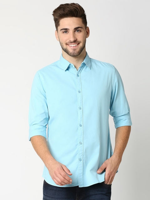 

Bewakoof Men Blue Opaque Casual Shirt