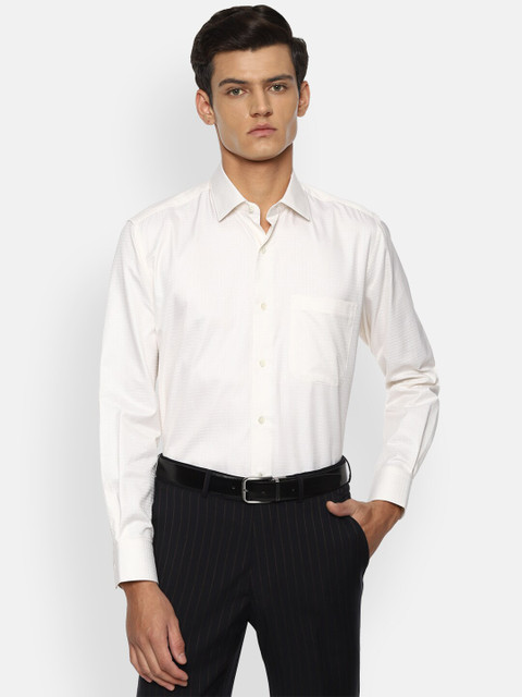 

Luxure by Louis Philippe Men White Opaque Printed Pure Cotton Formal Shirt