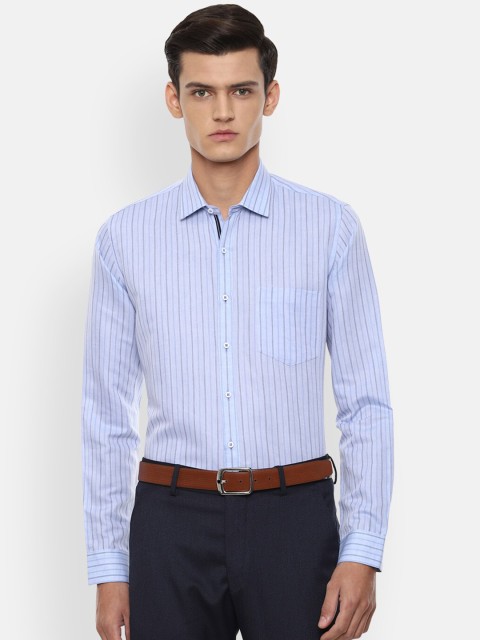 

Van Heusen Men Blue Slim Fit Opaque Striped Formal Shirt