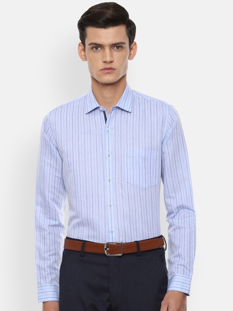 

Van Heusen Men Blue Slim Fit Opaque Striped Formal Shirt