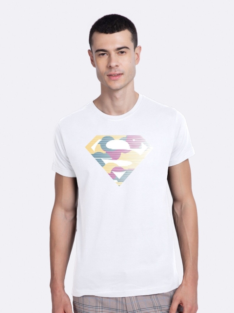 

Bewakoof Men White Superman Logo Printed T-shirt