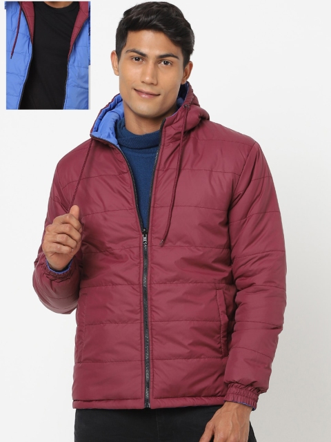 

Bewakoof Men Maroon red rum Reversible Padded Jacket