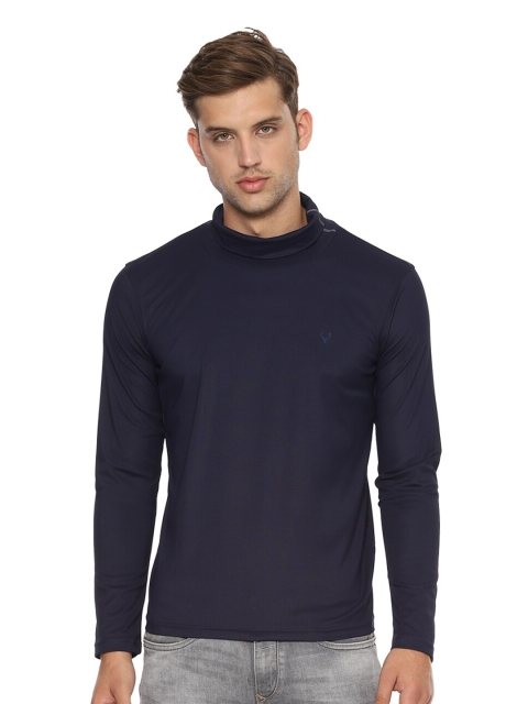 

Allen Solly Men Navy Blue High Neck Slim Fit T-shirt