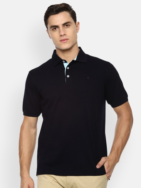 

Louis Philippe Men Black Pure Cotton Polo Collar Slim Fit T-shirt