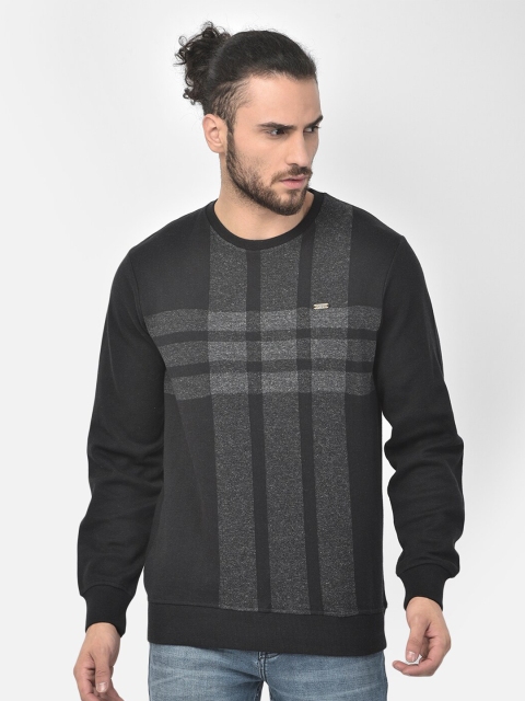 

COBB Men Navy Blue Checked Sweatshirt
