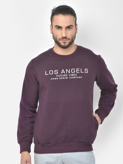 

COBB Men Purple Printed Sweatshirt