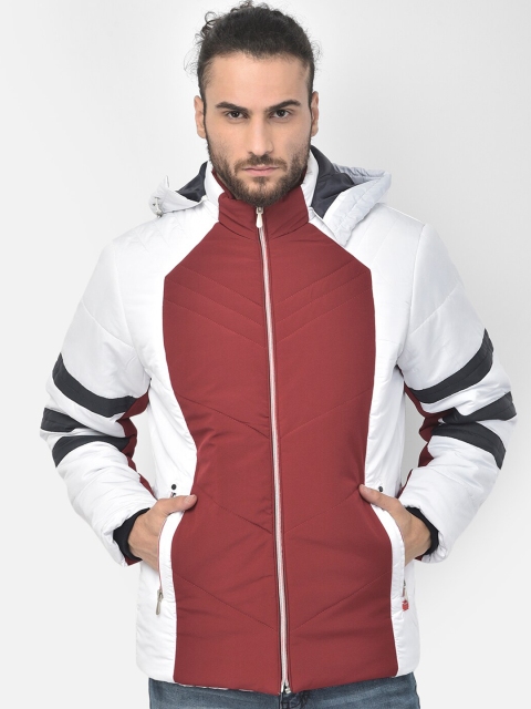 

COBB Men Red White Colourblocked Lightweight Padded Jacket