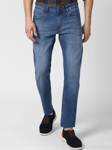 

Peter England Casuals Men Blue Slim Fit Low Distress Heavy Fade Jeans