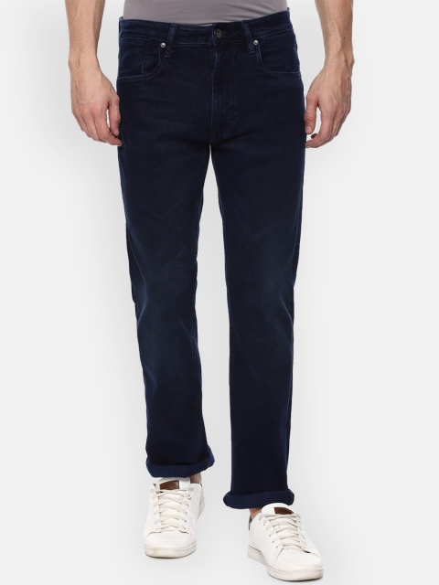 

Louis Philippe Jeans Men Navy Blue Clean Look Regular Fit Stretchable Jeans