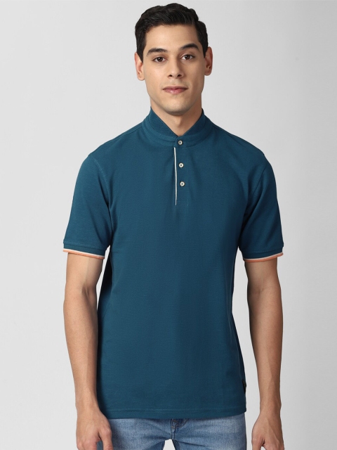 

Peter England Casuals Men Green Polo Collar Pockets Slim Fit T-shirt