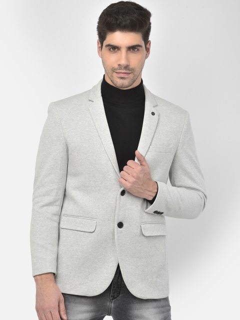 

Crimsoune Club Men Grey Solid Single Breasted Slim-Fit Casual Blazer