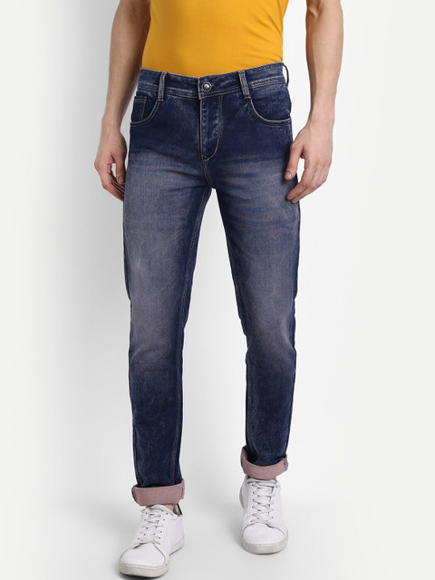 

BROADSTAR Men Blue Slim Fit Low Distress Heavy Fade Stretchable Jeans