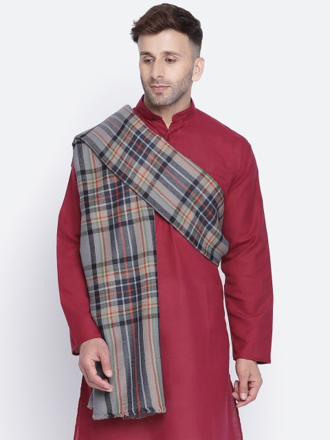 

SHINGORA Men Grey Woven Design Pure Woolen Shawl