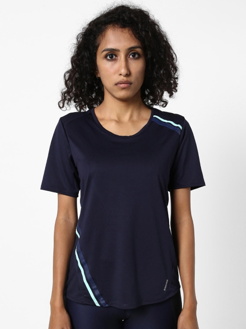 

Domyos By Decathlon Women Navy Blue Printed Training or Gym T-shirt