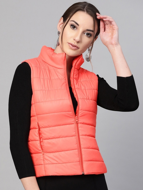 

MABISH by Sonal Jain Women Pink Lightweight Sleeveless Puffer Jacket