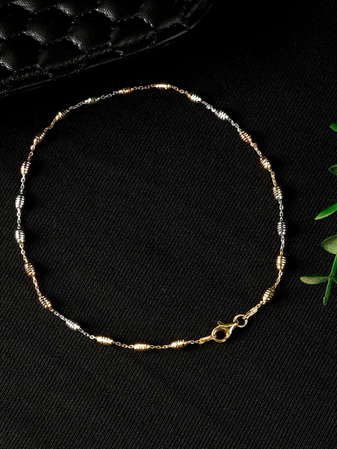 

GIVA 925 Sterling Silver Rhodium-Plated Silver-Toned & Gold-Toned Anklet