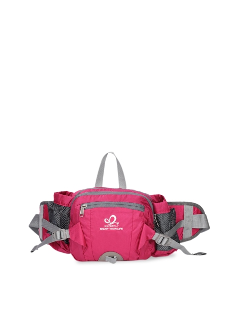 

WATERFLY Unisex Pink & Grey Solid Waist Bag