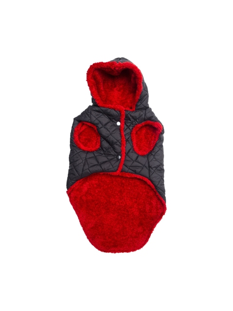 

Lulala Unisex Black & Red Fleece Lining Dog Vest Hooded jacket