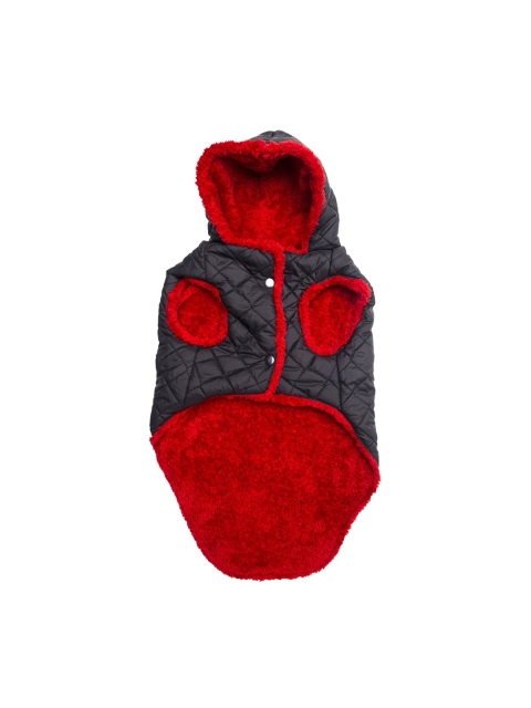 

Lulala Unisex Black & Red Fleece Lining Dog Vest Winter Hoodie Jacket
