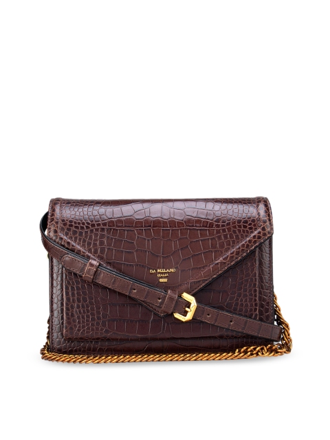 

Da Milano Brown Textured Leather Structured Sling Bag