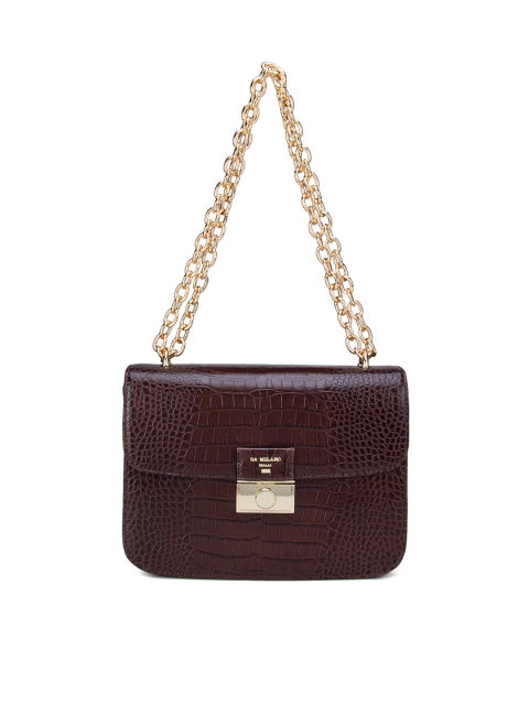 

Da Milano Brown Textured Leather Structured Sling Bag