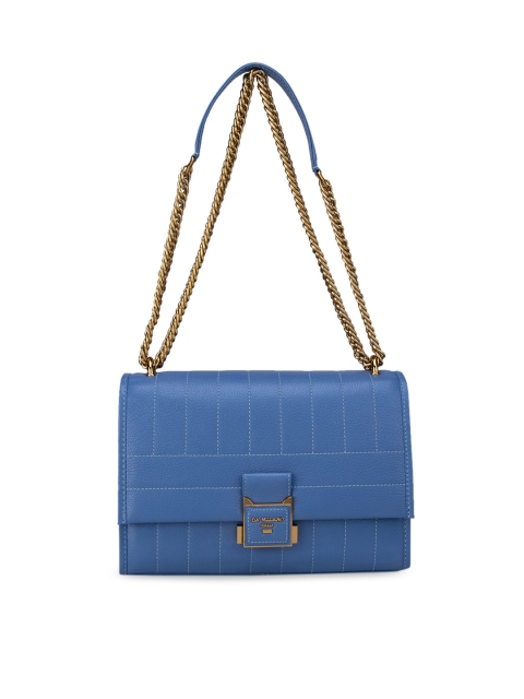 

Da Milano Blue Quilted Leather Structured Sling Bag