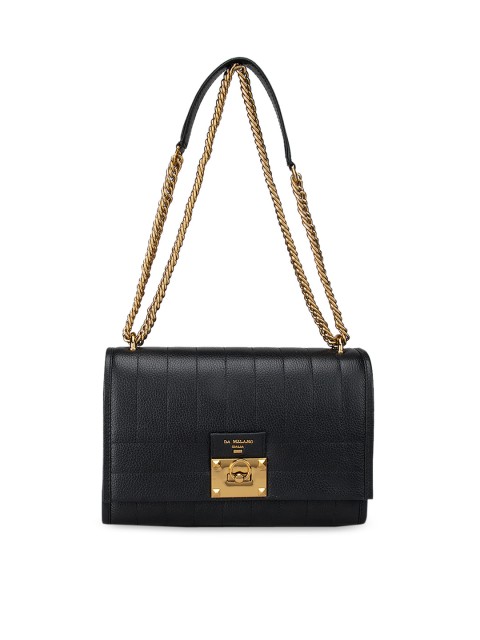 

Da Milano Black Quilted Leather Structured Sling Bag