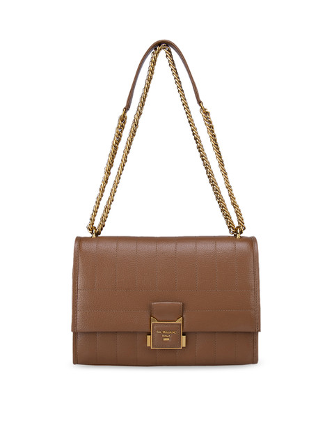 

Da Milano Brown Quilted Leather Structured Sling Bag