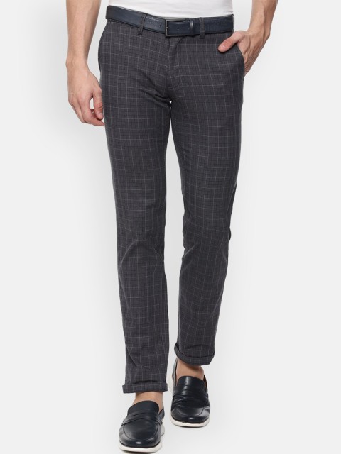 

Louis Philippe Sport Men Grey Checked Slim Fit Chinos