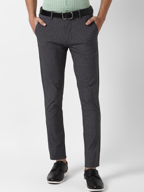 

Louis Philippe Sport Men Grey Textured Slim Fit Trousers