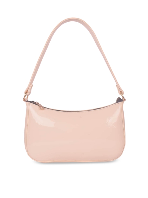 

Bagkok Cream-Coloured PU Structured Hobo Bag with Tasselled