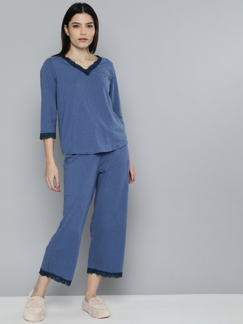 

Chemistry Women Blue Solid Night suit