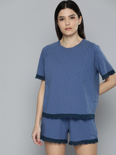 

Chemistry Women Blue Solid Night suit