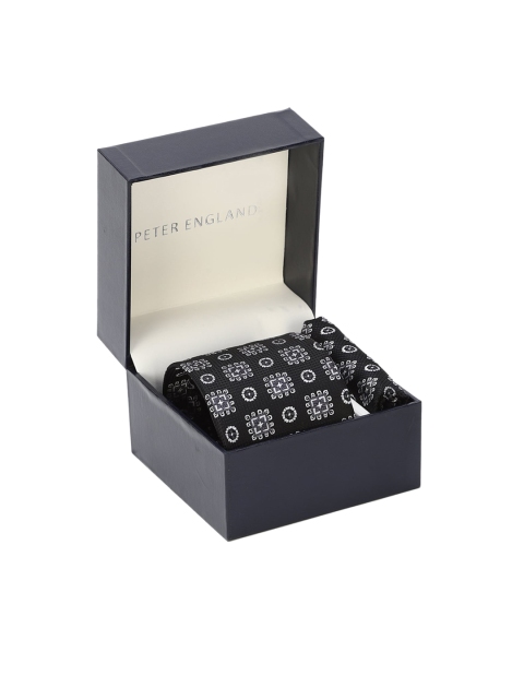 

Peter England Men Black & White Printed Accessory Gift Set