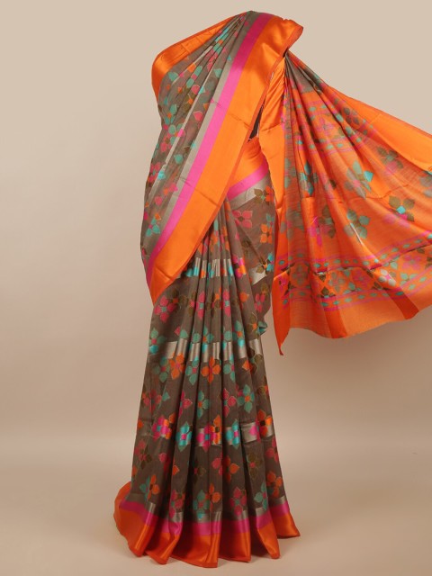 

Pothys Women Grey Printed Brasso Saree