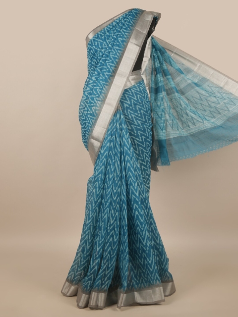

Pothys Blue & Grey Printed Zari Saree